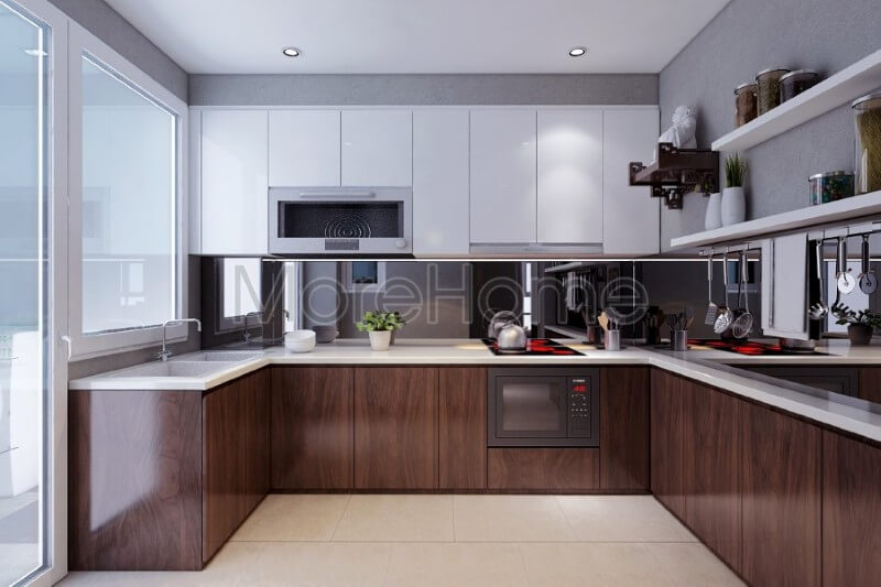 Thiết kế nội thất phòng bếp chung cư phong cách hiện đại Thiết kế nội thất phòng bếp