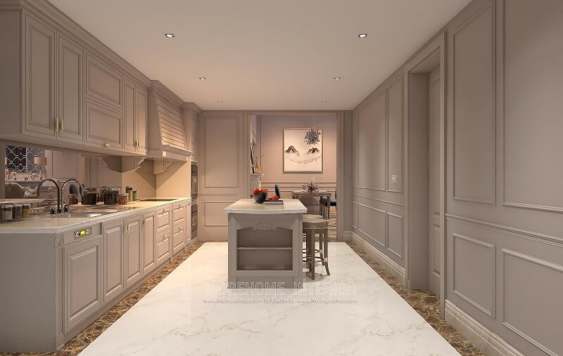 Mẫu thiết kế tủ bếp đẹp tại căn hộ Penthouse KeangNam cao cấp Thiết kế tủ bếp chung cư đẹp