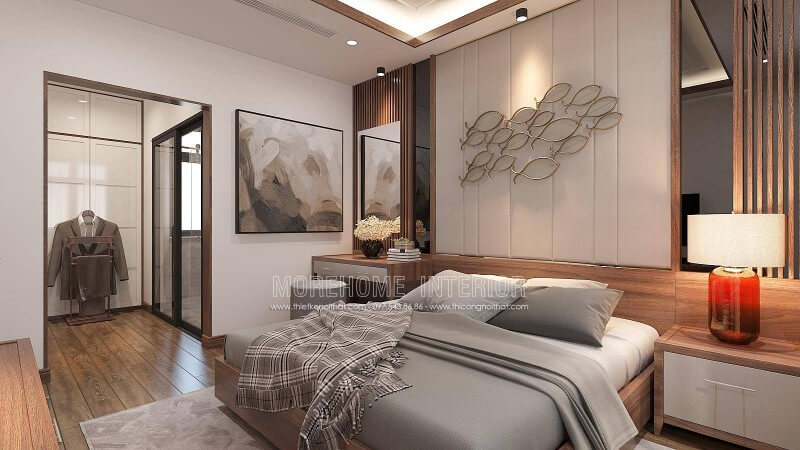 Bố trí phòng ngủ con trai mới lớn khép kín theo phong cách hiện đại được bố trí khá tinh gọn và sang trọng bởi kiến trúc sư Morehome, ngoài ra còn rất nhiều ý tưởng tuyệt vời hơn nữa quý vị nên tham khảo tại website:thietkenoithat.com Thiết kế nội thất phòng ngủ biệt thự