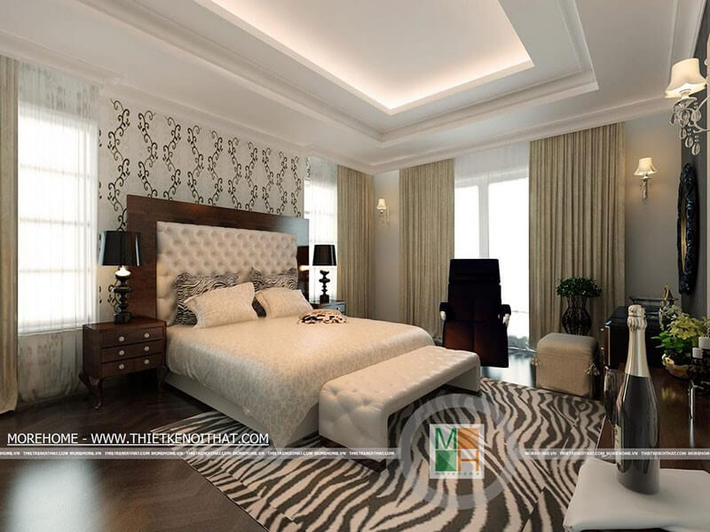 Thiết kế nội thất phòng ngủ tân cổ điển cho không gian biệt thự nhà phố Thiết kế nội thất phòng ngủ biệt thự