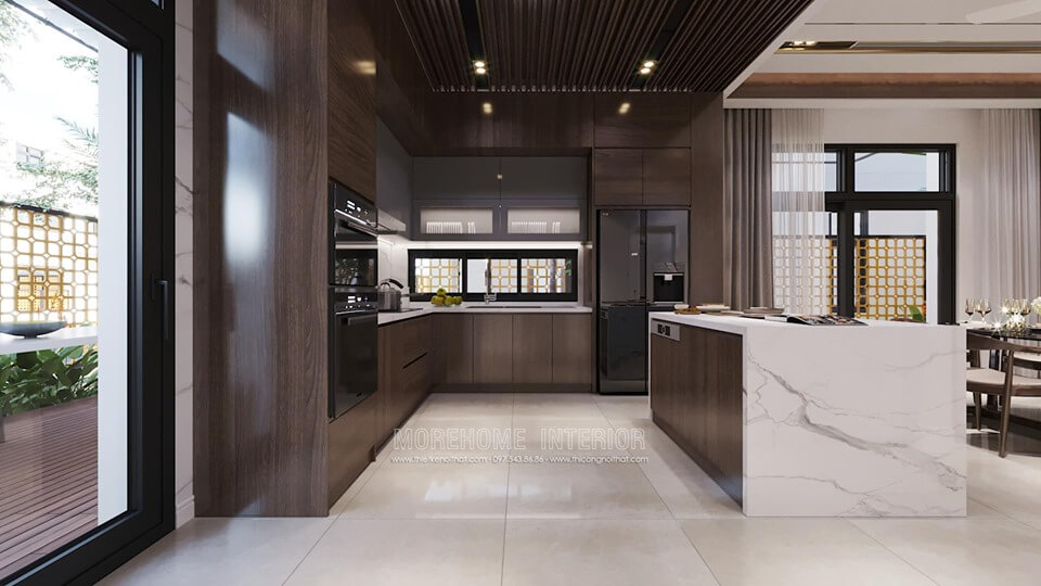 Mẫu tủ bếp hiện đại đẹp - mang đến sự tiện nghi trong sinh hoạt Tủ bếp gỗ, tủ bếp gỗ tự nhiên, tủ bếp tân cổ điển