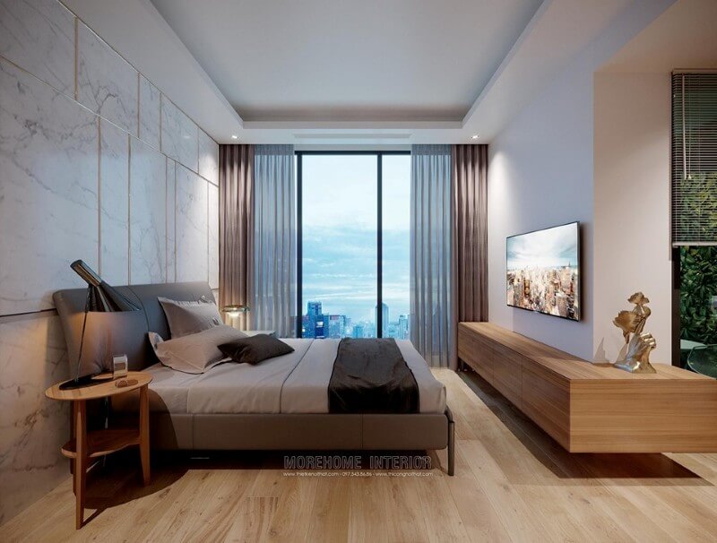 Xu hướng lựa chọn giường ngủ hiện đạiđược các gia đình trẻ hiện nay lựa chọn Mẫu thiết kế nội thất chung cư đẹp
