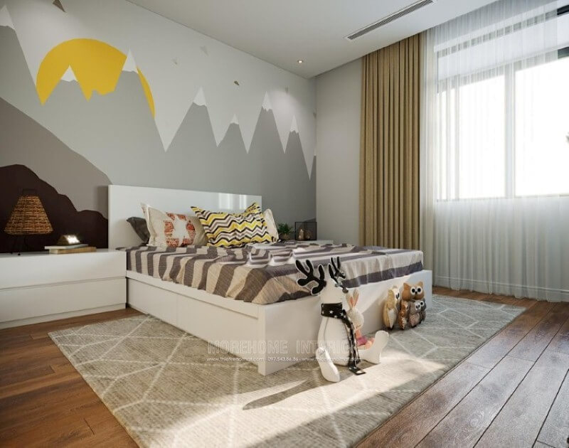Giường trẻ em gỗ acrylic cao cấp với gam màu trắng đơn sắc là một trong những xu thế tất yếu tăng kích thích thị giác vào các đồ chơi thông minh cho con. Thiết kế chung cư