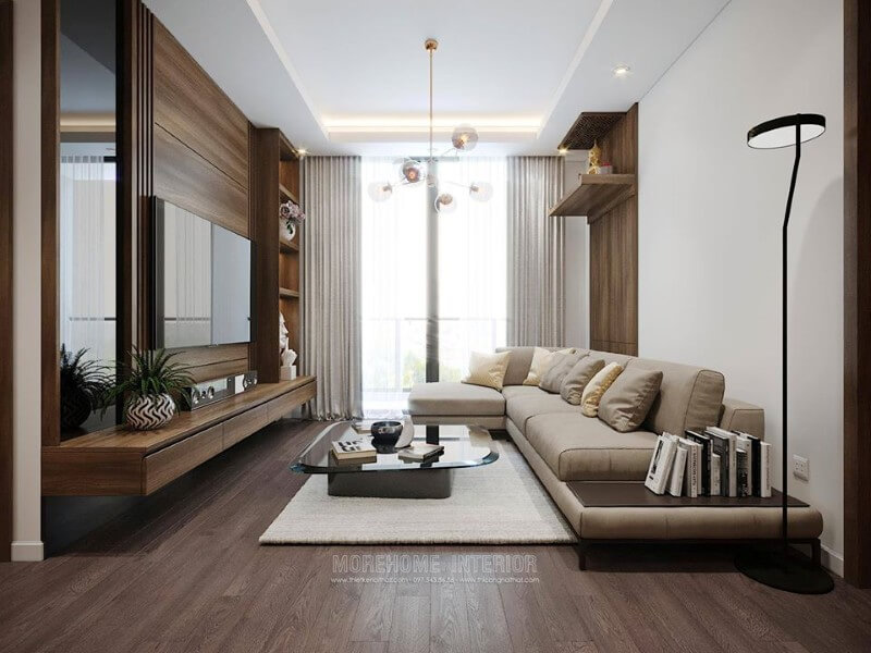 Nội thất phòng khách chung cư hiện đại đẹp tinh tế Thiết kế chung cư
