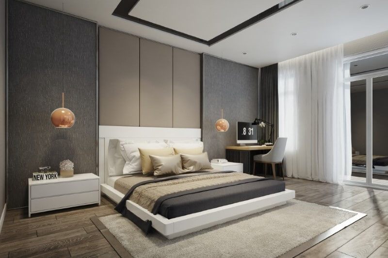 Mẫu giường ngủ gỗ hiện đại với tông màu trắng cho phòng ngủ tự nhiên, nhẹ nhàng và nổi bật