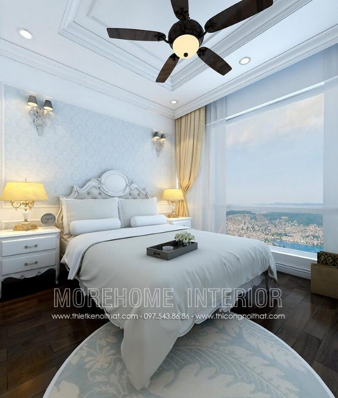 Trang trí nội thất phòng ngủ sang trọng với mẫu giường ngủ tân cổ điển cao cấp