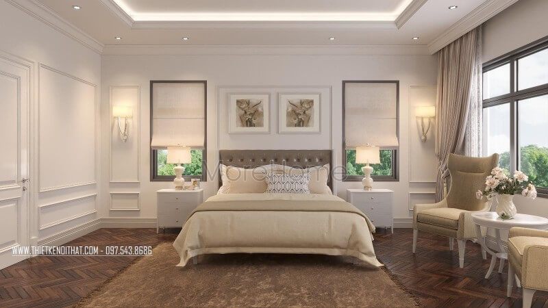 Giường ngủ đẹp được làm từ chất liệu cốt gỗ tự nhiên phun sơn cao cấp, với khả năng chống mối mọt, chống ẩm có độ bền cao