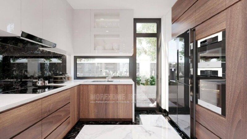 Làm một người phụ nữ trong gia đình, có một phòng bếp hoàn hảo để đáp ứng nhu cầu và mang lại niềm vui thú là điều không thể thiếu. Với sự phát triển mạnh mẽ của đồ nội thất và tính thẩm mỹ khắt khe hơn, bạn có thể dễ dàng tạo ra một không gian phòng bếp tuyệt đẹp như trong ý tưởng thiết kế nội thất phòng bếp tại biệt thự Manhattan Hải Phòng.